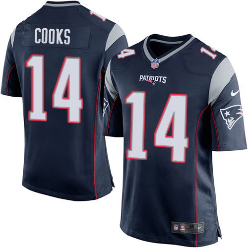 Nike Patriots #14 Brandin Cooks Navy Blue Team Color Youth Stitched NFL New Elite Jersey - Click Image to Close